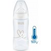NUK FC+ fľaša s kontrolou teploty so cumlíkom Flow Control - 300 ml Farba: Biela