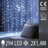 Vianočná DOT Led svetelná záclona vonkajšia - 294led - 2x1,4m - studená biela