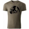 T-ričko Forest pánske tričko Farba trička: Army, Farba potlače: Čierna, Veľkosť: XL