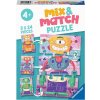RAVENSBURGER Puzzle Mix&Match: Roztomilí roboti 3x24 dielikov