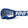 Okuliare 100% Accuri 2 enduro moto (modrá, číre Dual plexi s čapmi pre strhávačky)