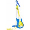 MULTISTORE HC342076 Elektrická gitara s mikrofónom a stojanom pre deti, kompatibilná s MP3, modrá