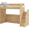 Vyvýšená posteľ so schodíkmi Cody Modular - dub