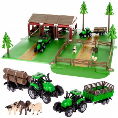 Kruzzel 22404 Farma na zostavenie s kovovým traktorom a zvieratkami 102 ks