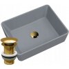 Umývadlo na dosku štvorcové Granitan MERANO sivé