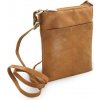 Svetlo hnedá dámska kožená zipsová crossbody kabelka Jenny