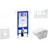 Geberit Duofix - Modul na závesné WC s tlačidlom Sigma30, biela/lesklý chróm + Duravit D-Code - WC a doska, Rimless, SoftClose 111.355.00.5 NH5