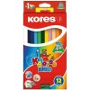 Farebné ceruzky, trojhranný tvar, hrubé, KORES Jumbo, 12 rôznych farieb