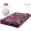 DRYBED Premium Vet Bed Small Paws & Bones burgundy 100 x 75 cm