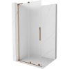MEXEN/S - Velar L Sprchová zástena posuvná Walk-in 90 x 200, dekor 8 mm, ružové zlato 871-090-003-33-60