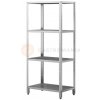 Regálový diel montovaný z nerezovej ocele, 4 perforované police 800x500x1800 mm | ASBER, SSDP-850