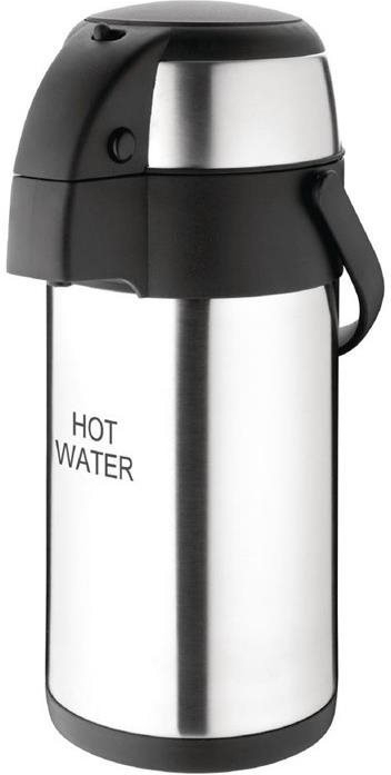 Olympia termoska s pumpičkou a vyleptaným nápisem Hot Water DP129 3 l
