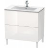 DURAVIT L-Cube stojaca skrinka pod umývadlo na nožičkách, 2 zásuvky, 820 x 481 x 856 mm, biela vysoký lesk, LC662602222