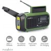 Nedis RDDBCR2000GN - Núdzové Radio | DAB+ / FM | Napájanie z batérie/Napájanie z USB/Ručná kľuka / Solar Powered | Budík