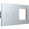 HEVOLTA Glasense sklenené vypínače - 2-tlačidlový + X, WiFi, Polarium White