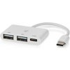 Nedis CCGB64785WT01 - USB hub| 1x USB-C™ | 1x USB-C™ / 2x USB 2.0 A Female | 3 Porty port(s) | Napájení z USB CCGB64785WT01