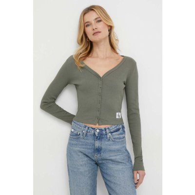 Calvin Klein Jeans Tričko s dlhým rukávom dámsky J20J222570 zelená