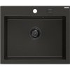 MEXEN/S MEXEN/S - Elix granitový drez 1-miska 600 x 500 mm, čierna/zlatá metalik, sifón čierna 6525601005-75-B