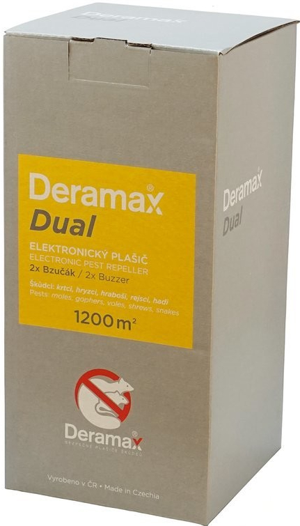 Deramax®-Dual - Elektronický plašič (odpudzovač) krtkov a hlodavcov.