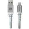 Swissten datový kabel kevlar usb / usb-c 1,5 m bílý 71541011