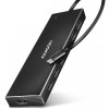 AXAGON HUE-F7C, 7x USB 3.2 Gen 1 ALU FLAT CHARGING hub, micro USB napájací konektor, kábel USB-A 30cm HUE-F7C