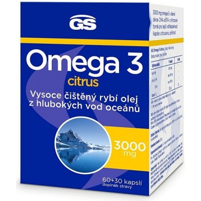 GS Omega 3 citrus, 60 + 30 kapsúl