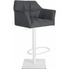 Design-Shop Barová stolička Damaso W - filc, biely rám - Sivá
