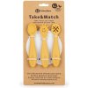 PETITE&MARS Set 3 ks silikónových tréningových lyžičiek Take&Match Intense Ochre 6m+