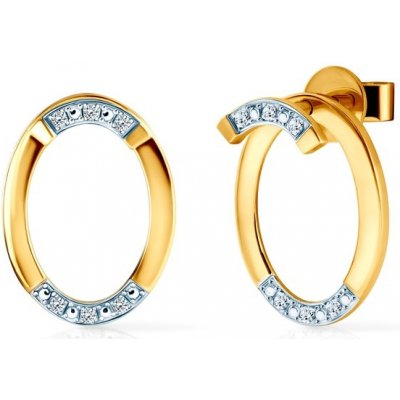 Náušnice kruhy SAVICKI: zlaté, diamanty - SAVE71771 Y S