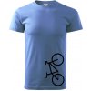 Bicykel na výšku - Klasické pánske tričko vyššej gramáže - XL ( Svetlomodrá )