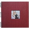 Špirálový fotoalbum na fotorožky 30x30/40s. CANVAS tm. červený