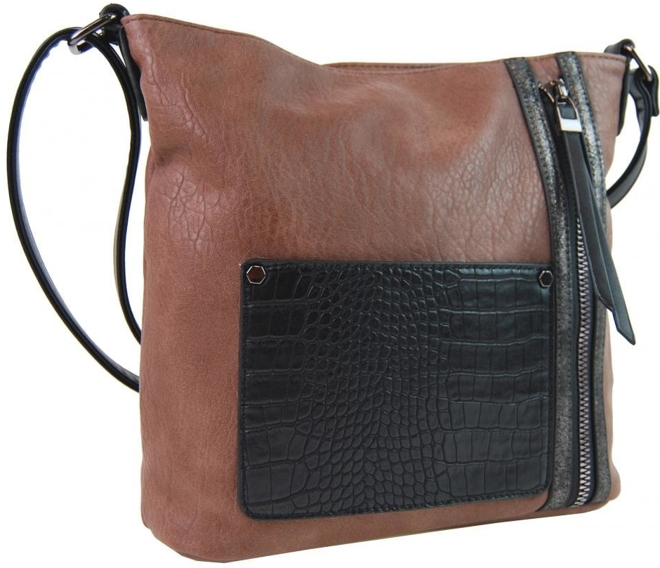 Sun-bags dámská crossbody kabelka s čelní kroko kapsičkou F-014 starorůžová