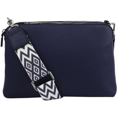 Barebag crossbody dámska kabelka s tromi sekciami Jessica Tmavo modrá