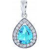 SILVEGO Strieborný prívesok BRISA so Swiss Blue Topazom a Brilliance Zirconia JJJ1141PTS