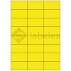 Labelea Samolepiace etikety 70x37 mm farebné papierové, na hárku A4, pre laserovú a atramentovú tlač, Farba etikiet Žltá, Počet hárkov v balení 100 EPY070037PY024S