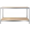 Majster Regál Pracovný stôl BULLRACK RIVET PRO 100x200x60 DTD drevotrieska 2 úrovne pozinkovaná, Zinok