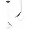 Toolight Toolight, stropná lampa sklenená guľa G107-1W, čierna-biela, OSW-09732