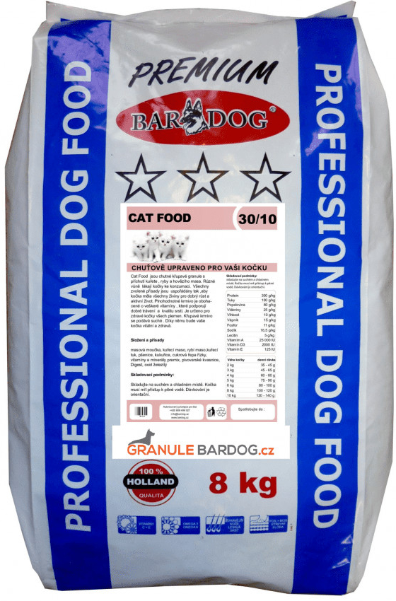 Bardog Prémiové krmivo pro kočky Cat Food 30/10 8 kg