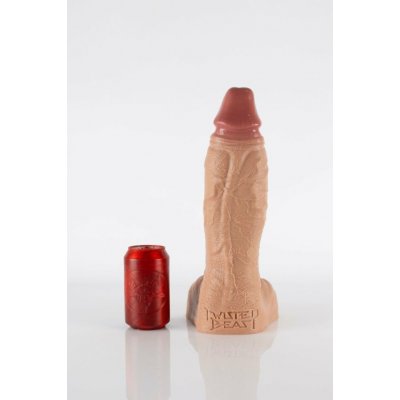 Twisted Beast Hicks Dildo Realistic Tan XL prémiové silikónové dildo s prísavkou 34,5 x 5,7–8,8 cm