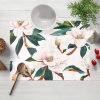 Biante Bavlnené prestieranie na stôl Sandra SA-293 Magnólia so zelenými listami na bielom 35x45 cm