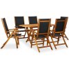 7dílný zahradní jídelní set masivní akáciové dřevo Hnědá 41748