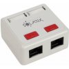 Zásuvka Solarix CAT5E UTP 2 x RJ45 na omietku biela SX288-5E-UTP-WH (SX288-5E-UTP-WH)