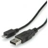 Kábel USB 2.0 A-MICRO-B M/M 3m, High Speed, čierny
