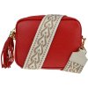 NovaKabelka.sk Bala Rossa Corallo s prídavným popruhom VII kožená talianska crossbody kabelka červená
