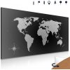 Obraz na korku moderná mapa sveta v čiernobielom prevedení
