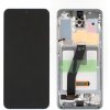 Samsung Galaxy S20 (SM-G980F) LCD displej + dotyková plocha + rám bez kamery biela - originál GH82-31432B, GH82-22123B, GH82-2213