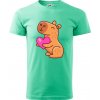 Zamilovaná kapybara - Klasické pánske tričko vyššej gramáže - XS ( Mätová )