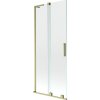 Mexen Velar L, 2-krídlová posuvná vaňová zástena 85 x 150 cm, 8mm číre sklo, zlatý matný profil, 896-085-003-01-55