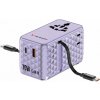 Verbatim Cestovní adaptér EU/UK/US GaN 1xUSB-C/1xUSB-A/2xUSB-C PD 70W fialový 30188