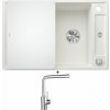 Blanco AXIA III 45 S biela s excentrom + sklenená krájacia doska 523187 + Blanco MILA chróm 519414